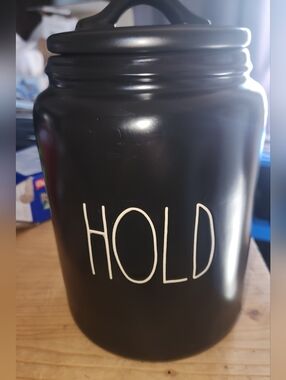 Rae Dunn HOLD Canister Euc